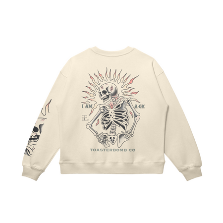 I Am OK - Beige Crewneck Sweatshirt